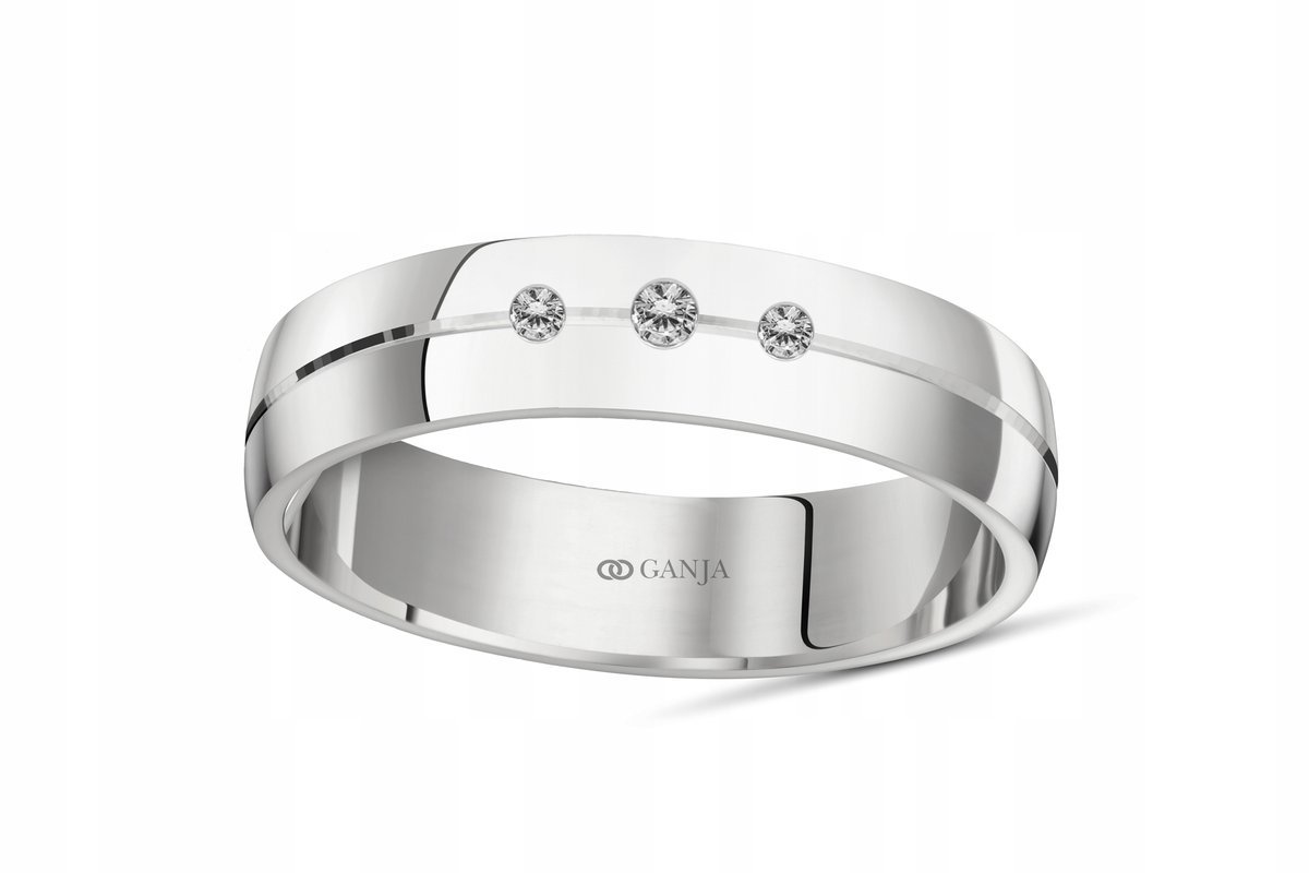 Pierścionek srebrny próba 925+GRAWER 5mm BS20 ŚLUB