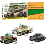 Klocki - Cobi 2740 Czołgi Renault R35 - Valentine IX - Panzer I WW2 595 El. + PŁYTKA - miniaturka - grafika 1