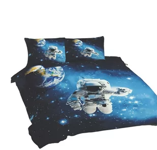 Pościel 220x200 Kosmos czarna niebieska Universal Matex - Pościel - miniaturka - grafika 1