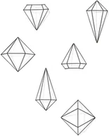 Figurki dekoracyjne - Umbra Dekoracja Prisma 6 szt. czarna 470520-040 - miniaturka - grafika 1