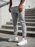 Spodnie sportowe męskie - Szare spodnie męskie joggery dresowe Denley XW02 - miniaturka - grafika 1
