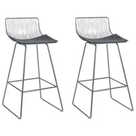 Taborety i hokery - Zestaw 2 krzeseł barowych metalowy srebrny FREDONIA - miniaturka - grafika 1