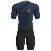 Bielizna sportowa męska - COMPRESSPORT Strój triathlonowy AERO SS TRISUIT indigo/print - miniaturka - grafika 1