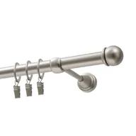 Karnisze - Karnisz DECASTYL Gałka Max z kółkami pojedynczy 200 cm Chrom Satyna - miniaturka - grafika 1