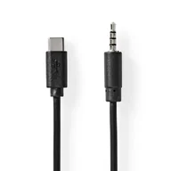 Kable komputerowe i do monitorów - Nedis CCGL65950BK10 kabel audio 1 m USB C 3.5mm Czarny - miniaturka - grafika 1