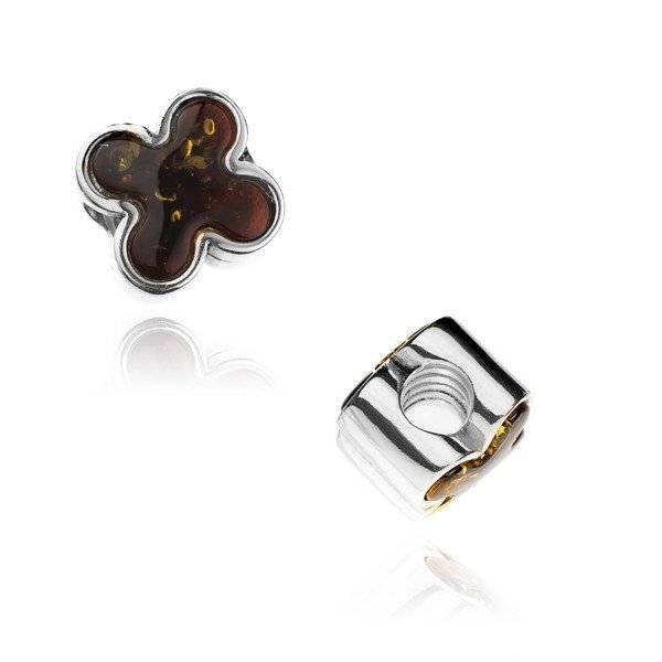 ankabizuteria.pl Charms srebrny z bursztynem do bransoletek modułowyc