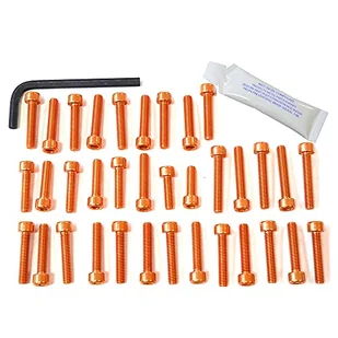 Pro-Bolt EOAP35 aluminiowy zestaw śrub silnikowych do Aprilia RS125 Racer, pomarańczowy, - Części motocyklowe - miniaturka - grafika 1