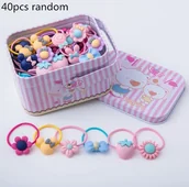 Ozdoby do włosów - Zestaw kolorowych gumek do włosów - typ I - miniaturka - grafika 1