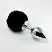 Biżuteria erotyczna - Pompon Metal Plug Large Black - miniaturka - grafika 1