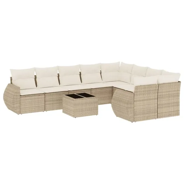 Zestaw mebli ogrodowych modułowych z rattanu PE beżowy 62 x 62 x 69 cm