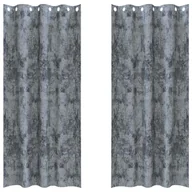 Zasłony - vidaXL Zasłona z zasłonami 2 pcs Srebrny szary 225 x 140 cm Aksamit - miniaturka - grafika 1