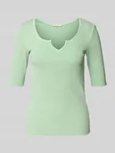 Koszulki i topy damskie - T-shirt o kroju slim fit z mieszanki bawełny - miniaturka - grafika 1