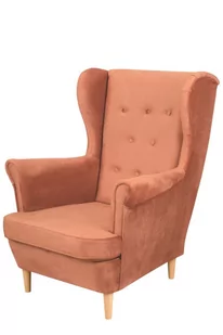 Skandynawski Fotel Uszak Floki Różowy - Fotele - miniaturka - grafika 1