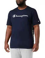 Koszulki męskie - Champion Męski T-shirt American Tape Big Logo, niebieski morski, S - miniaturka - grafika 1