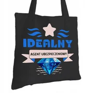 Torby i wózki na zakupy - Torba Bawełniana dla Agenta Ubezpieczeniowego Czarna Prezent Trwały Nadruk - miniaturka - grafika 1
