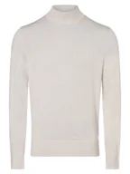 Swetry męskie - Calvin Klein Męski sweter z wełny merino Mężczyźni Wełna merino beżowy jednolity, XL - miniaturka - grafika 1