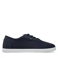 Trampki damskie - Tenisówki Tommy Hilfiger Canvas Lace Up Sneaker FW0FW07805 Granatowy - miniaturka - grafika 1