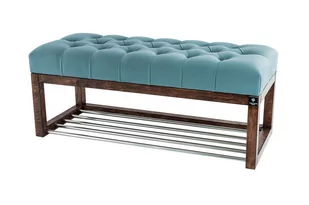 Ławka na buty 120cm EMRAWOOD drewno lite kolor orzech siedzisko pikowane kolor popiel - Ławki do przedpokoju Ławka na buty 120cm EMRAWOOD drewno lite kolor orzech siedzisko pikowane kolor popiel - Ławki do przedpokoju - miniaturka - grafika 1