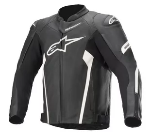 Alpinestars Męska kurtka Faster V2 Leather Jacket Black/Fluo Red - Odzież motocyklowa - miniaturka - grafika 1