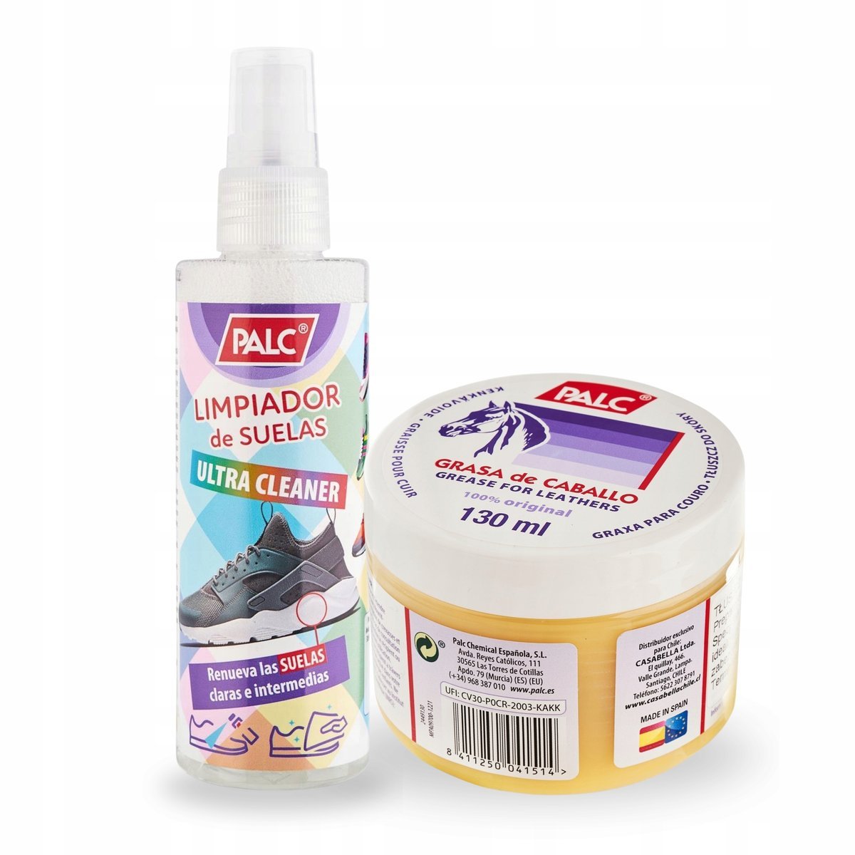 Tłuszcz Bezbarwny do Butów z Cleanerem Palc Zestaw 2w1