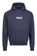 Bluzy męskie - Lonsdale Męska bluza z kapturem, granatowa/ecru, M - miniaturka - grafika 1