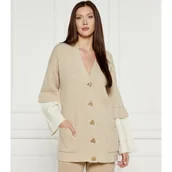 Swetry damskie - AKEP Wełniany kardigan | Loose fit - miniaturka - grafika 1