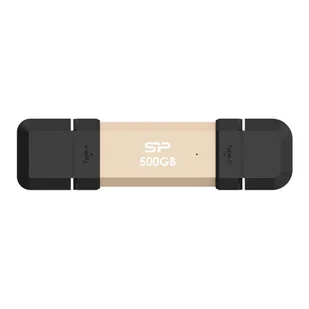 silicon power ds72 500gb usb-a usb-c 1050/850 mb/s złoty SP500GBUC3S72VPG - Dyski SSD - miniaturka - grafika 1