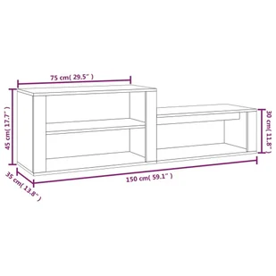 Szafka na buty, szarość betonu, 150x35x45 cm - Szafki na buty - miniaturka - grafika 10