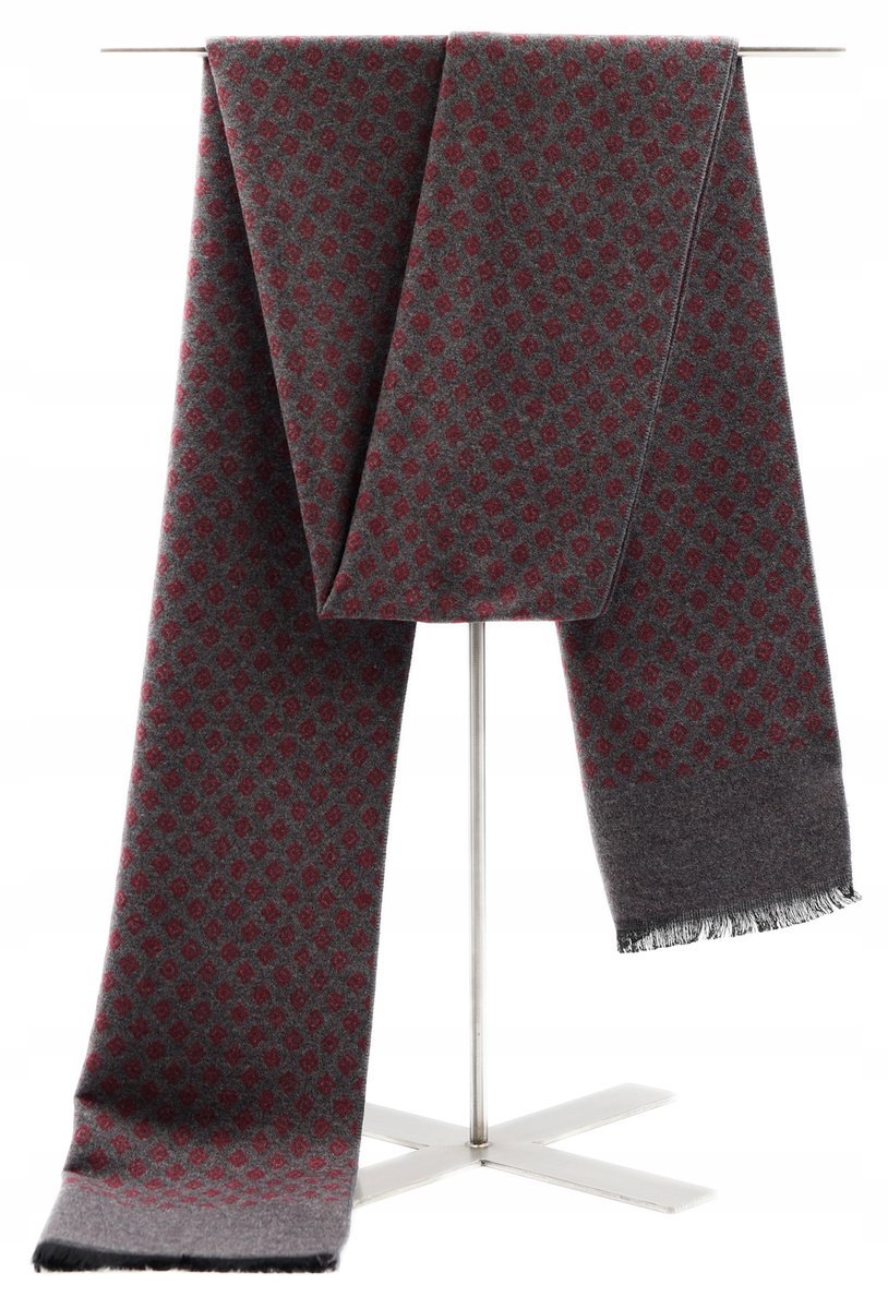 SZAL SZALIK MĘSKI ZIMOWY WZÓR CZERWONY