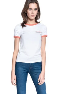 T-SHIRT DAMSKI LEE RINGER TEE BRIGHT WHITE L40PEPLJ 112108662 - Lee - Koszulki i topy damskie - miniaturka - grafika 1