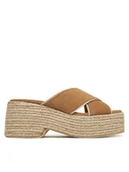 Espadryle damskie - Pollini Espadryle SA28278I0MTF0122 Beżowy - miniaturka - grafika 1