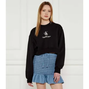 Calvin Klein Jeans Bluza Cropped Fit - Bluzy damskie - miniaturka - grafika 1