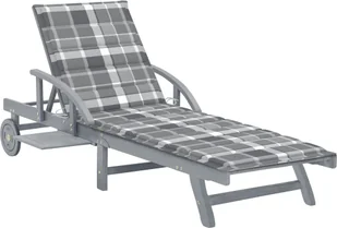 Elior Leżak ogrodowy w szarą kratkę - Solar - Leżaki ogrodowe - miniaturka - grafika 1