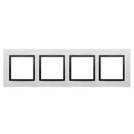 Klawisze i ramki - Ramka Kontakt-Simon Nature DRN4/82 4-krotna inox nero - miniaturka - grafika 1