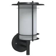 Lampy ogrodowe - vidaXL Kinkiet zewnętrzny, czarny, stal nierdzewna - miniaturka - grafika 1