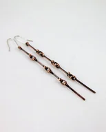Kolczyki - Łańcuch - długie wiszące miedziane kolczyki lub klipsy - miniaturka - grafika 1