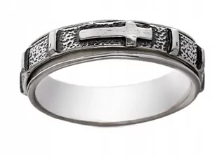 OBRĄCZKA RÓŻAŃCOWA SREBRNA OBROTOWA.925!ROZMIAR 26 - Pierścionki - miniaturka - grafika 1