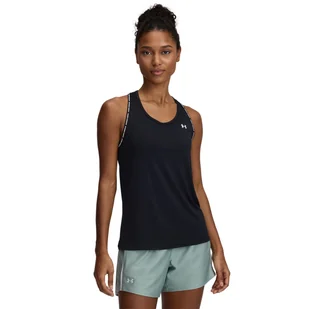 Damska koszulka bez rękawów UNDER ARMOUR TECH KNOCKOUT TANK 1389851-001 – Czarny - Koszulki i topy damskie - miniaturka - grafika 1