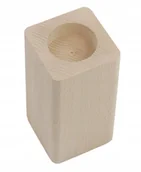 Świeczniki - Świecznik 12Cmx6Cm Drewniany Z Zaokrąglonymi Bokami Bukowy 1 Sztuka - miniaturka - grafika 1