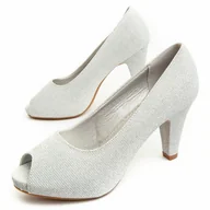 Czółenka - Montevita Buty Na Obcasie Unne75 Srebrny - miniaturka - grafika 1