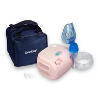 Inhalatory i akcesoria - Omnibus BR-CN116, inhalator kompresorowy, pudrowy róż + torba - miniaturka - grafika 1