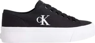 Trampki damskie - Calvin Klein Jeans Czarne niskie trampki na platformie Vulc - 37 - miniaturka - grafika 1