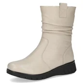 Kozaki damskie - Caprice Damskie buty 9-26455-45, modne kozaki, ecru nappa, 37 EU szerokie, ecru nappa, 37 EU szeroki - miniaturka - grafika 1