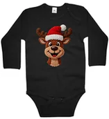 Body dla niemowląt - Body dziecięce Wesoły Świąteczny Renifer Jak Z Szydełka Święta 98/104 - miniaturka - grafika 1