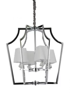 Lumina Deco Deco NOWOCZESNA LAMPA WISZĄCA CHROMOWANA Z BIAŁYMI ABAŻURAMI MONTERO LDP 1249-4 (CHR+WT) - Lampy sufitowe - miniaturka - grafika 1