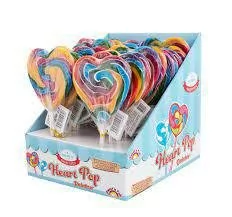 DUŻY LIZAK SERCE HEART POP RAINBOW 80G 1 - Gumy do żucia, lizaki, dropsy - miniaturka - grafika 1