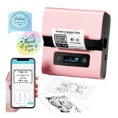 Drukarki kart i etykiet - Drukarka etykiet Phomemo M221 203dpi / do 80mm / USB / BT różowa - miniaturka - grafika 1