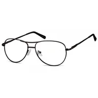 Okulary korekcyjne, oprawki, szkła - Okulary oprawki dziecięce zerówki Pilotki MK1-46 czarne - miniaturka - grafika 1