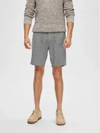 Spodenki męskie - Selected Homme Szorty materiałowe Slhregular-Brody 16087638 Szary Regular Fit - miniaturka - grafika 1