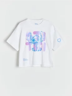 Reserved - T-shirt Lilo i Stitch - złamana biel - Koszulki dla dziewczynek - miniaturka - grafika 1